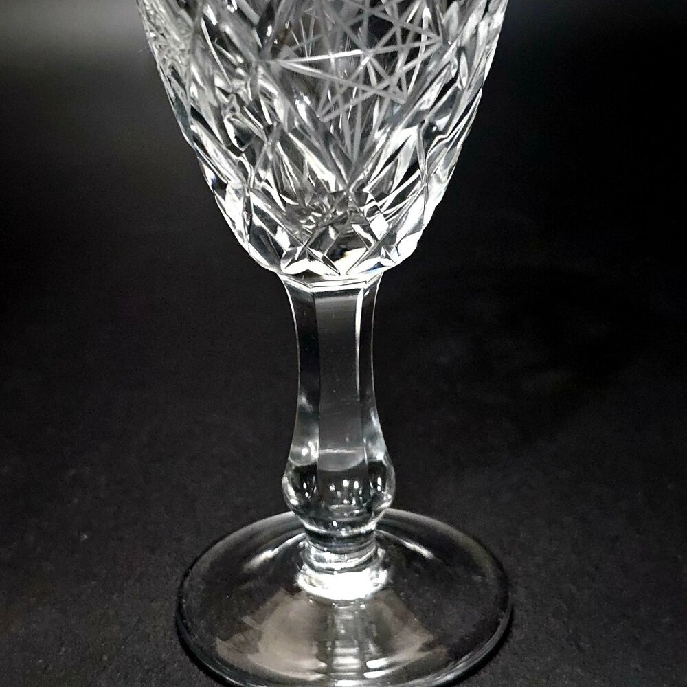 Vintage Brilliant Glass Cocktail Glass 5.25" vintage hand cut Lead Crystal - Picture 4 of 6